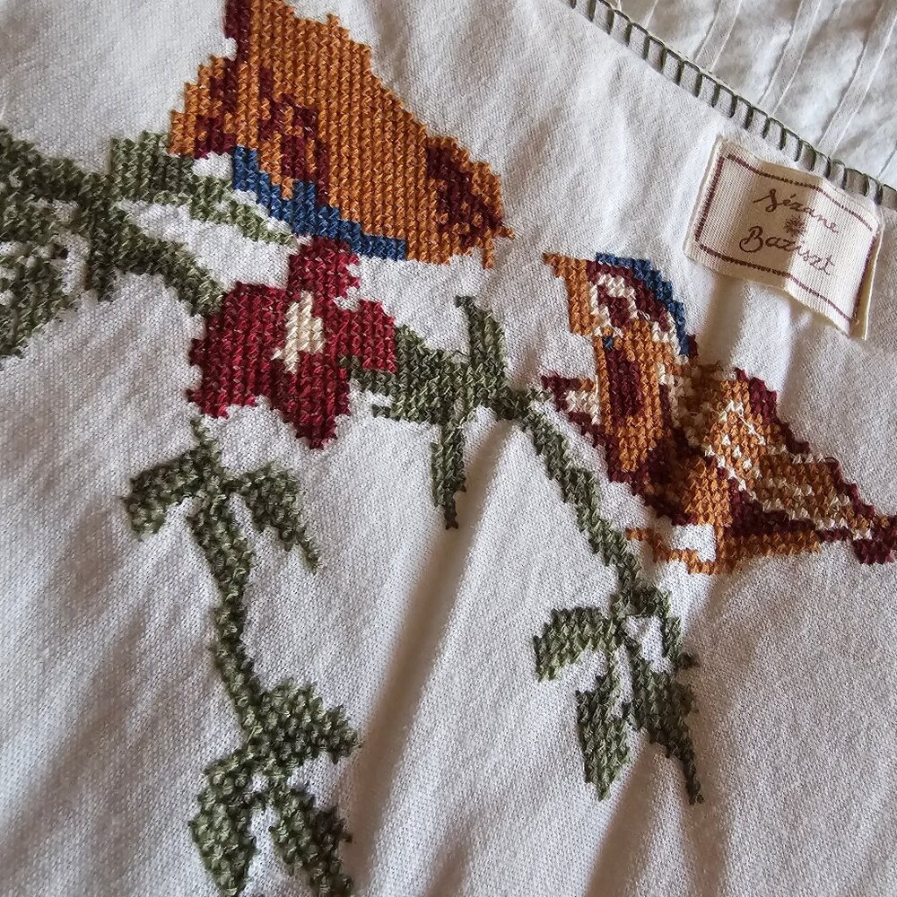 Sezane x Baziszt Large Pouch - Bird Embroidery - NWT - Picture 4 of 10